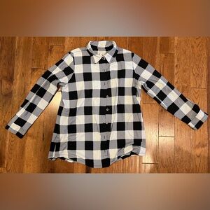 Denim&Co Jersey Tunic Buffalo Plaid Shirt